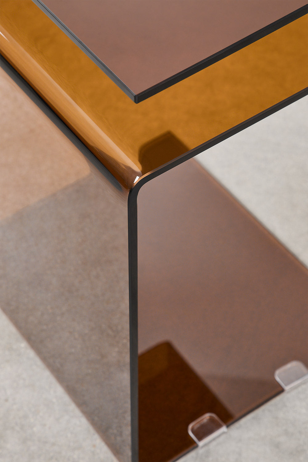 UV HOME Diora Rectangular Tempered Glass Bedside Table 40x35 cm