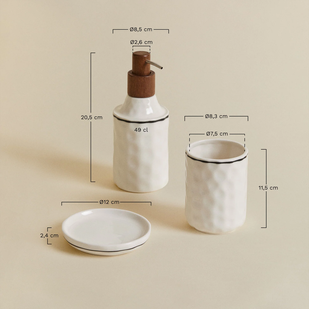 UV HOME Arauzo Stoneware Bathroom Set