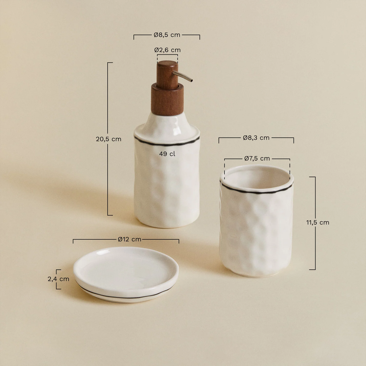 UV HOME Arauzo Stoneware Bathroom Set