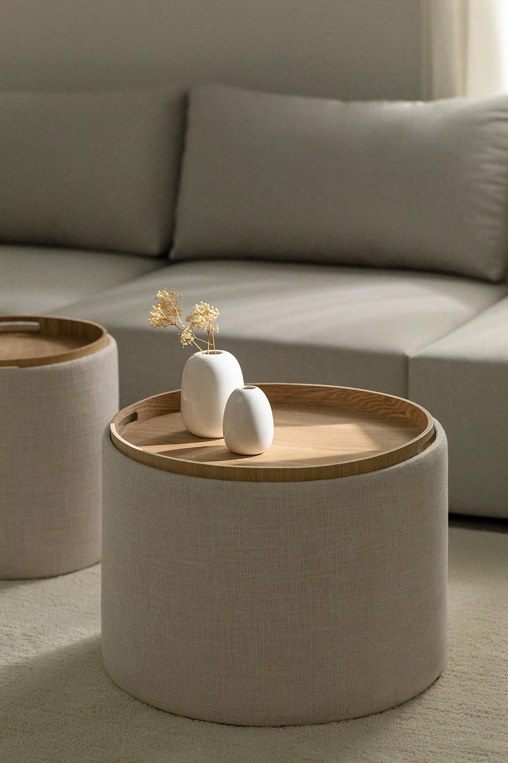 UV HOME Berkeleni Round Upholstered Coffee Table