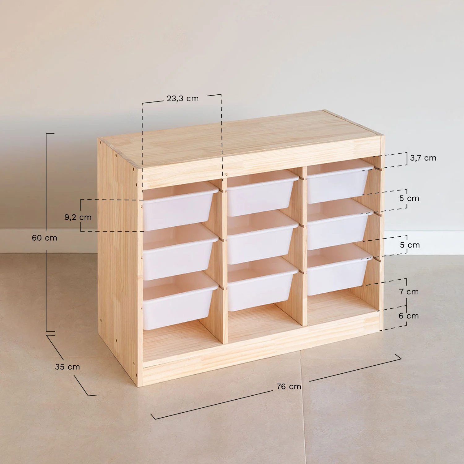UV Home Storage module in pine wood Nopik Kids