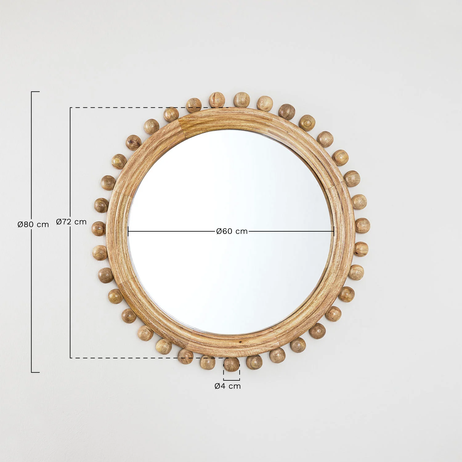 UV HOME Round Wall Mirror  in Joey Mango Wood