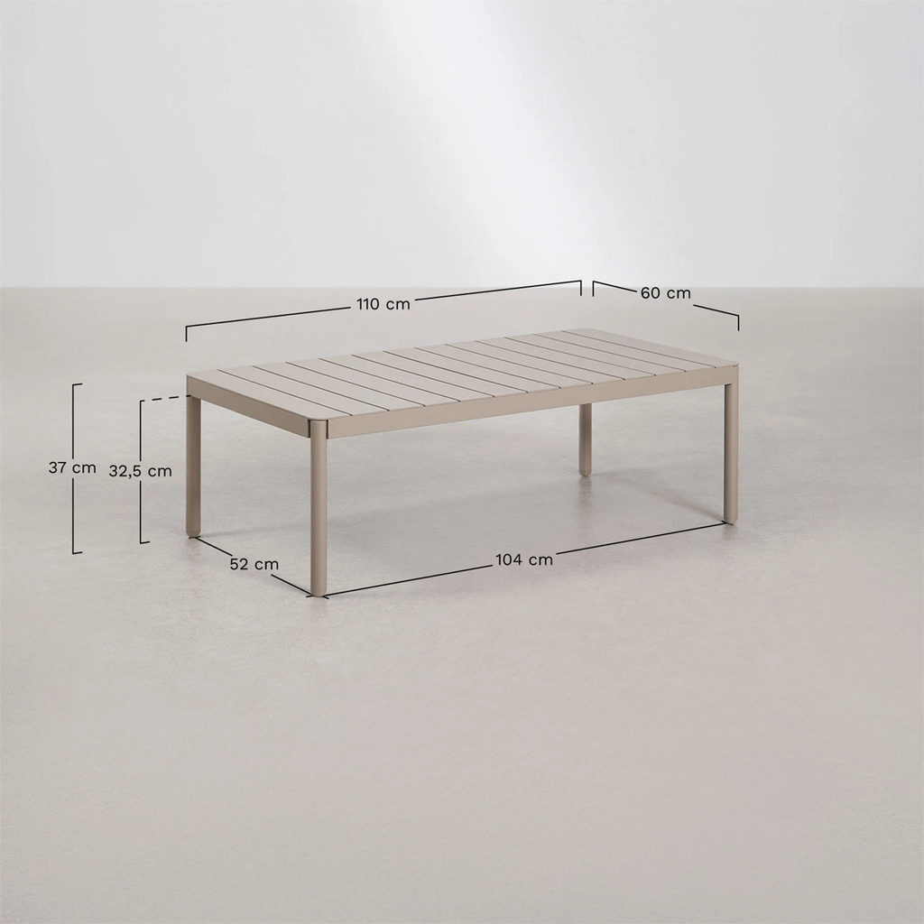 UV HOME Boleni Rectangular Aluminium Garden Table 110 x 60 cm