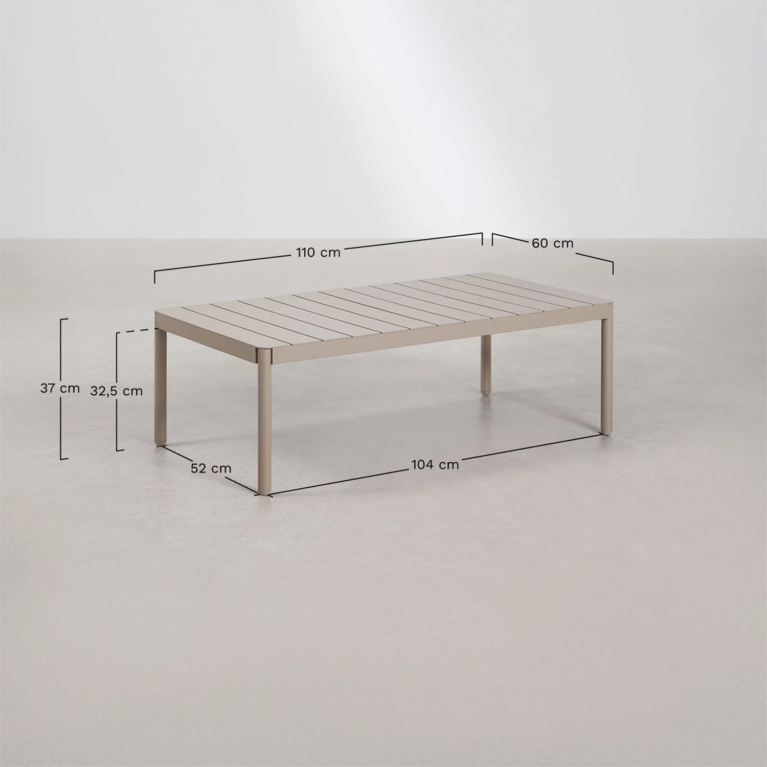 UV HOME Boleni Rectangular Aluminium Garden Table 110 x 60 cm