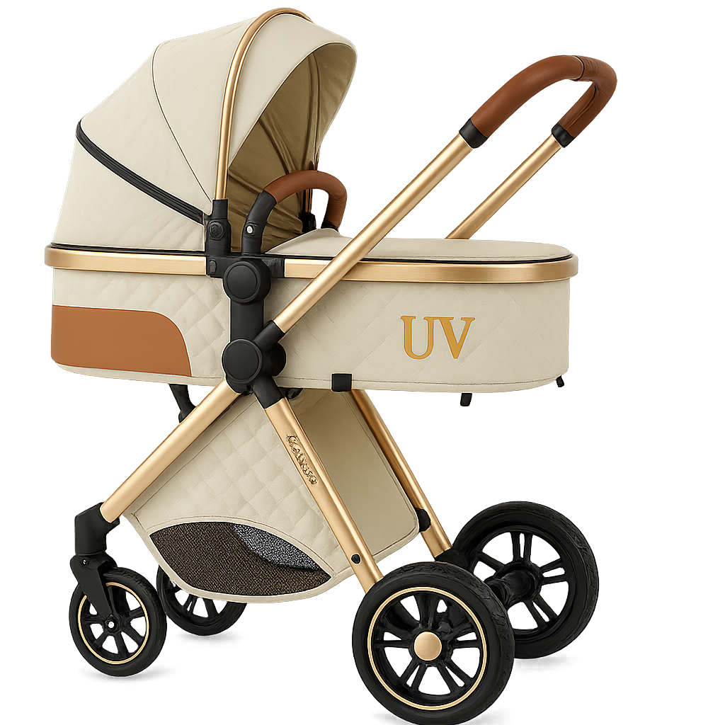 UV HOME – 3-in-1 Baby Stroller Travel System with Car Seat, High Landscape Lightweight Pram for Newborns