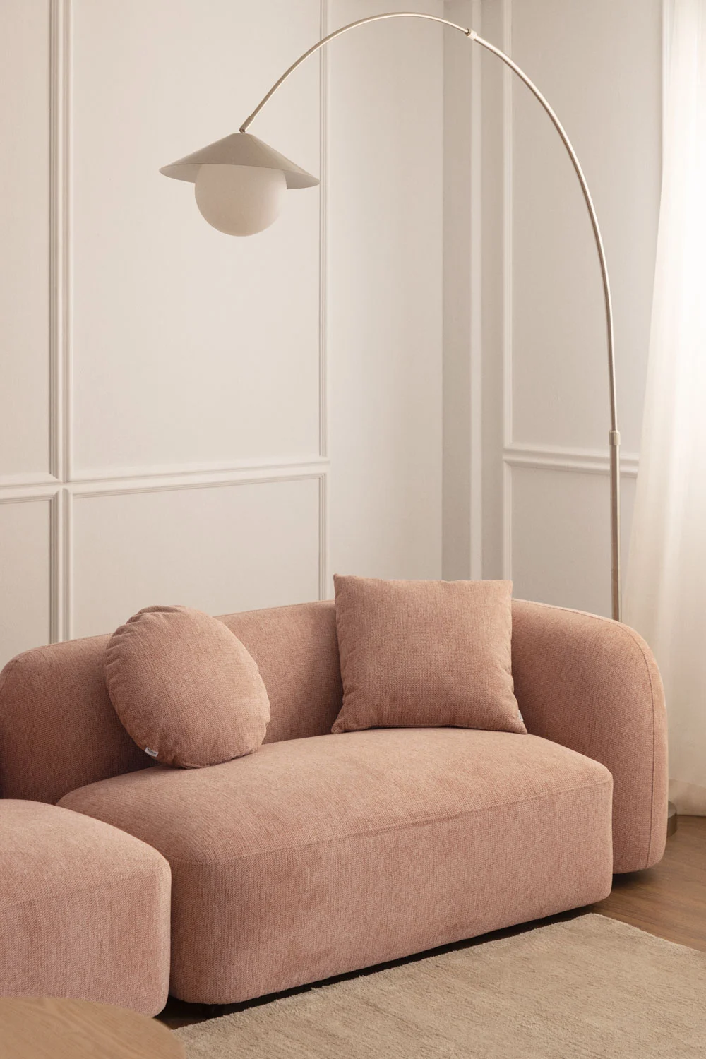 UV HOME 2-seater corner module right for modular sofa in Coco chenille